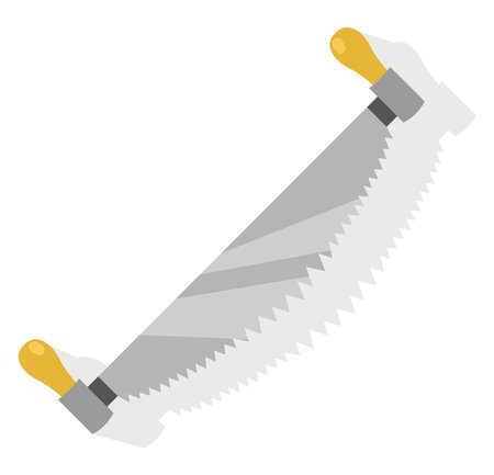 Two way handsaw, illustration, vector on white background.のイラスト素材