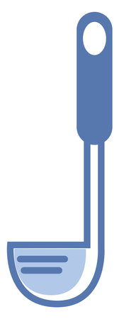 Soup scoop, illustration, vector on white background.のイラスト素材