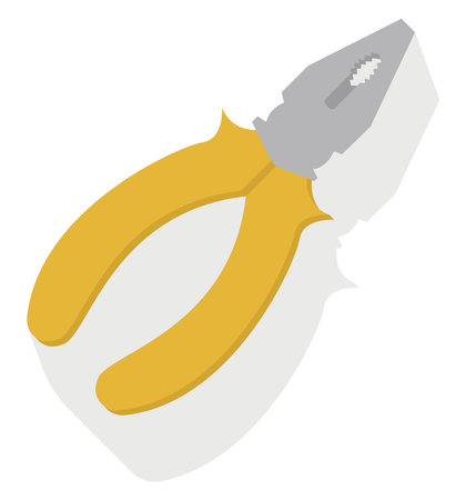 Yellow pliers, illustration, vector on white background.のイラスト素材