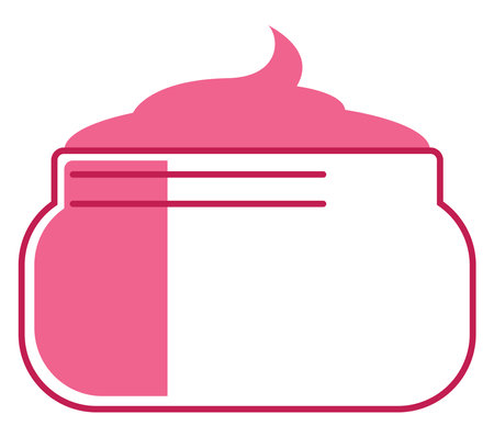 Pink face cream, illustration, vector on white background.のイラスト素材