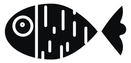 Fish with cut lines, illustration, vector on white background.のイラスト素材