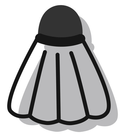 Grey shuttlecock, illustration, vector on white background.のイラスト素材