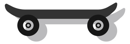 Grey skateboard, illustration, vector on white background.のイラスト素材