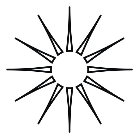 Sun with sun rays, illustration, vector on white background.のイラスト素材