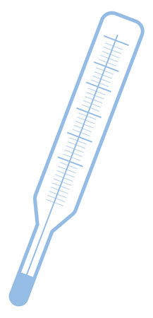 Chemical thermometer, illustration, vector on white background.のイラスト素材