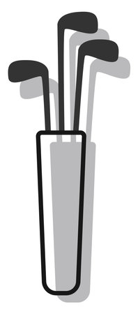 Golfing sticks, illustration, vector on white background.のイラスト素材