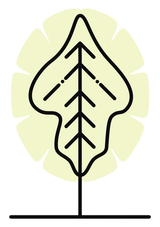 Yellow tree, illustration, vector on white background.のイラスト素材