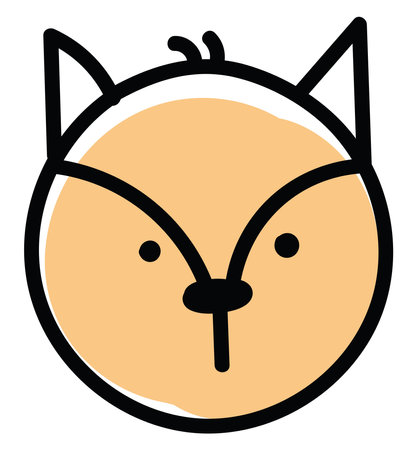 Light orange fox head, illustration, vector on white background.のイラスト素材