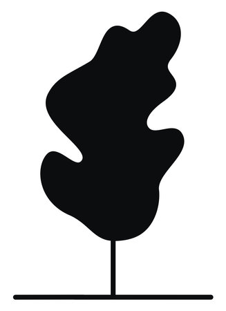 Black filed tree, illustration, vector on white background.のイラスト素材