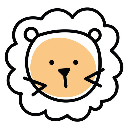 Cute sheep head, illustration, vector on white background.のイラスト素材