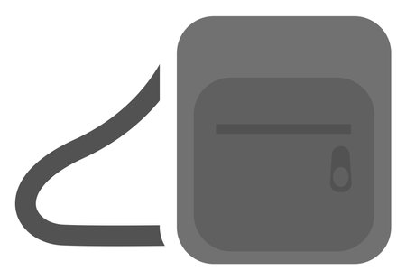 Grey mens bag, illustration, vector on white background.のイラスト素材