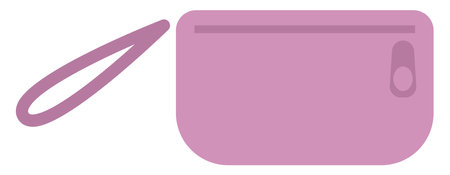 Pink pouch, illustration, vector on white background.のイラスト素材