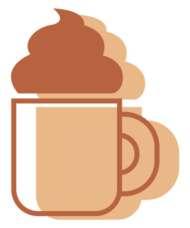 Coffee in a cup, illustration, vector on white background.のイラスト素材