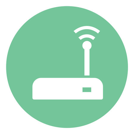 Wifi router, illustration, vector on white background.のイラスト素材