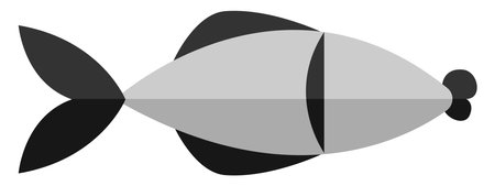 Long grey fish, illustration, vector on white background.のイラスト素材