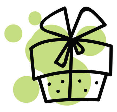 Sweet present, illustration, vector on white background.のイラスト素材