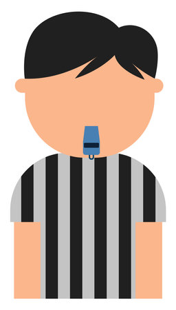 Football referee, illustration, vector on white background.