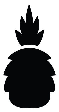 Black pineapple, illustration, vector on white background.のイラスト素材