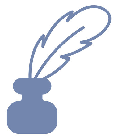 Writing poetry, illustration, vector on white background.のイラスト素材