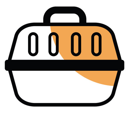 Pet carrier, illustration, vector on white background.のイラスト素材
