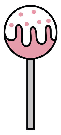 Little cake pop, illustration, vector on white background.のイラスト素材