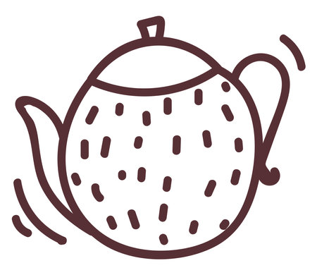 Metal tea pot, illustration, vector on white background.のイラスト素材