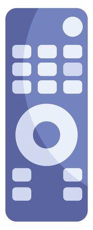Blue TV remote, illustration, vector on a white backgroundのイラスト素材