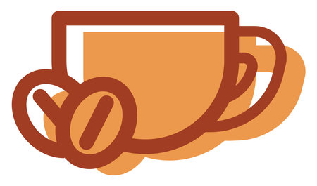 Cup of hot coffee, illustration, vector on a white backgroundのイラスト素材