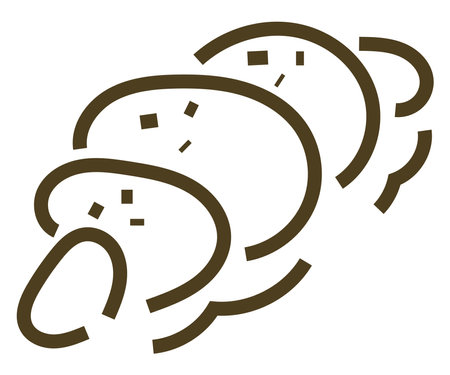 Big delicious braided bread, illustration, vector on a white backgroundのイラスト素材