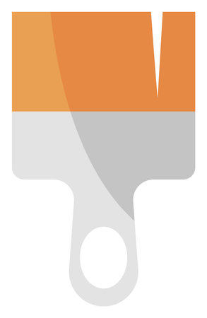 Big orange painting brush, illustration, vector on a white backgroundのイラスト素材
