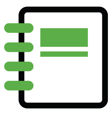 Green business notebook, illustration, vector on a white backgroundのイラスト素材
