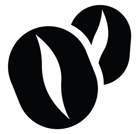 Black coffee beans, illustration, vector on a white backgroundのイラスト素材