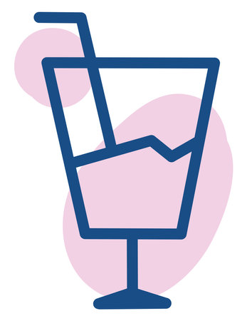 Dessert coctail, illustration, vector on a white backgroundのイラスト素材