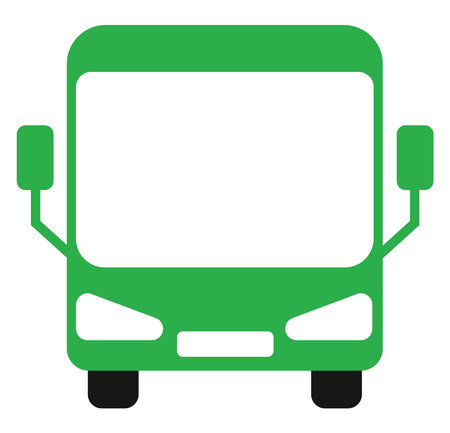 Green bus, illustration, vector on a white backgroundのイラスト素材