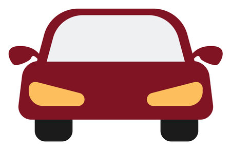 Red car, illustration, vector on a white backgroundのイラスト素材