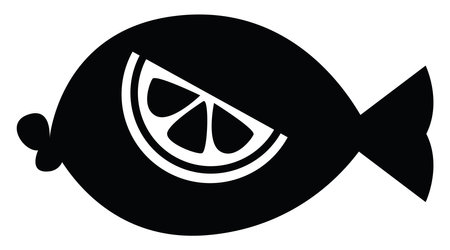 Lemon fish, illustration, vector on a white backgroundのイラスト素材