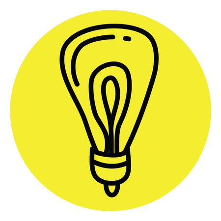 Drawing of a lighting bulb, illustration, vector on a white backgroundのイラスト素材
