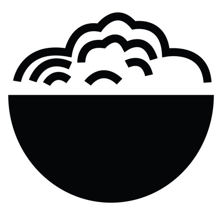 Bowl of spaghetti, illustration, vector on a white backgroundのイラスト素材