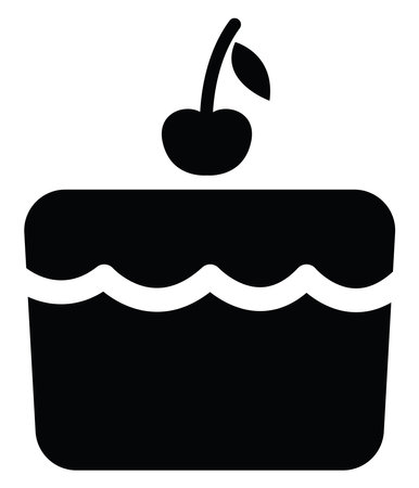 Cherry cake, illustration, vector on a white backgroundのイラスト素材