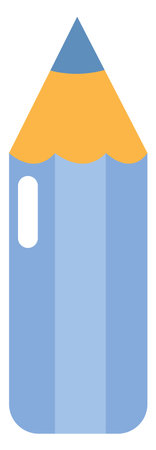 Blue pencil, illustration, vector on a white backgroundのイラスト素材
