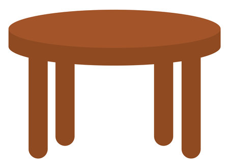 Wooden coffee table, illustration, vector on a white backgroundのイラスト素材