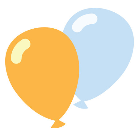 Two balloons, illustration, vector on a white backgroundのイラスト素材