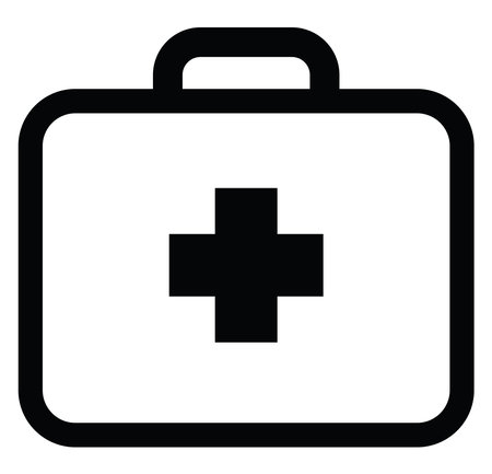 First aid kit, illustration, vector on a white backgroundのイラスト素材