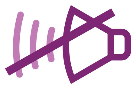 Pink mute button, illustration, vector on a white backgroundのイラスト素材