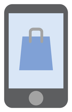 Online shopping, illustration, vector on a white backgroundのイラスト素材