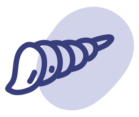 Sea shell animal, illustration, vector on a white backgroundのイラスト素材