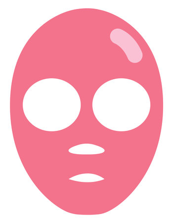 Pink face mask, illustration, vector on a white backgroundのイラスト素材