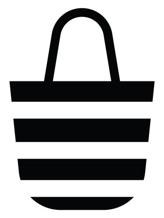 Black beach bag, illustration, vector on a white backgroundのイラスト素材