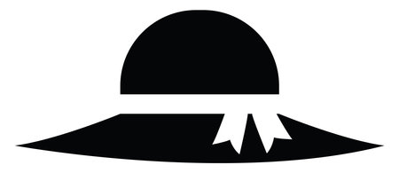 Black beach hat, illustration, vector on a white backgroundのイラスト素材