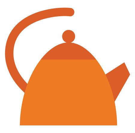 Orange teapot, illustration, vector on a white backgroundのイラスト素材